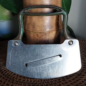 VTG Acme Rocking Chopper w/ Cheese Slicer Cast Iron Handle Stainless Utensil
